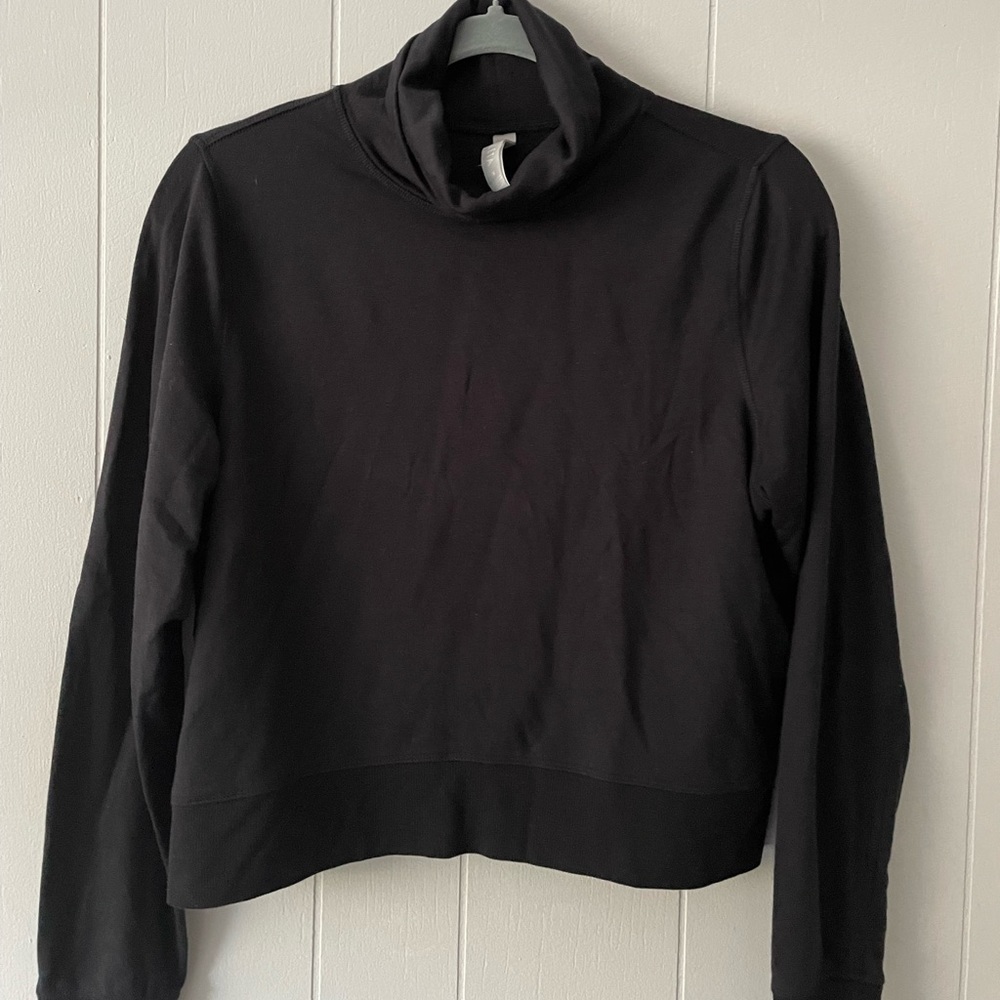 Cropped Funnel Neck Sweatshirt